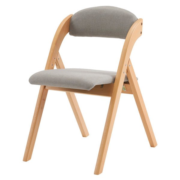 2pcs Solid Wood Folding Backrest Curved Beige Cushion Wood Colour Exhibition Chair 54X47X81cm Rubberwood -