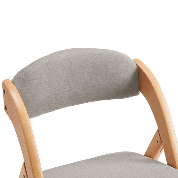 2pcs Solid Wood Folding Backrest Curved Beige Cushion Wood Colour Exhibition Chair 54X47X81cm Rubberwood -