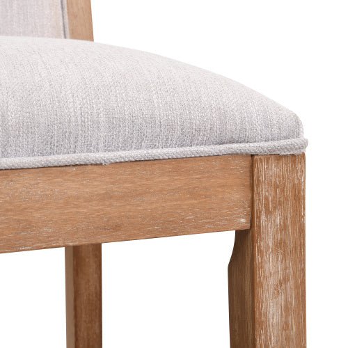 30.5-inch high bar stool with fabric cushion and rubberwood frame.