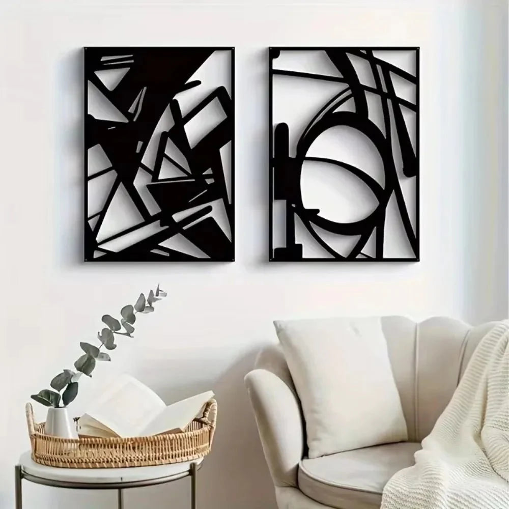 ABSTRALINE™ Wire Wall Art – Minimal Line Drawing in Black & White -