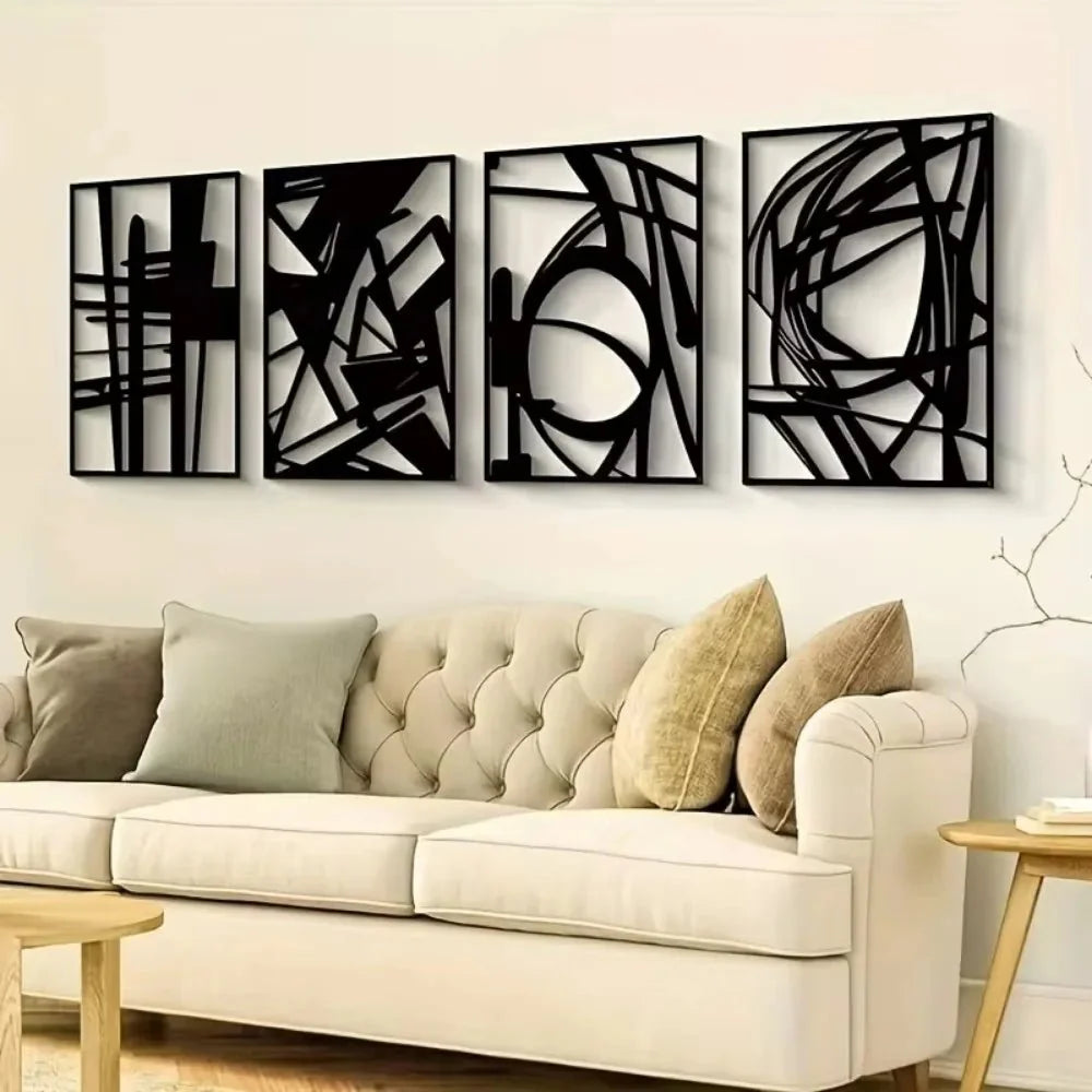 ABSTRALINE™ Wire Wall Art – Minimal Line Drawing in Black & White -