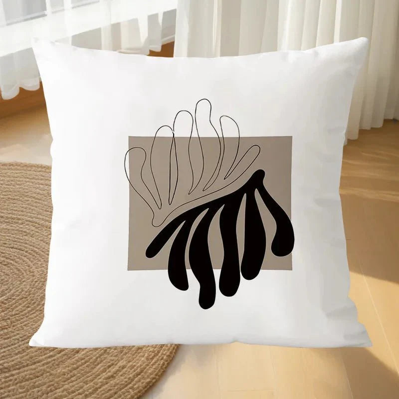 Geometric black and white MIRA™ pillowcase, modern decor pillow cover.