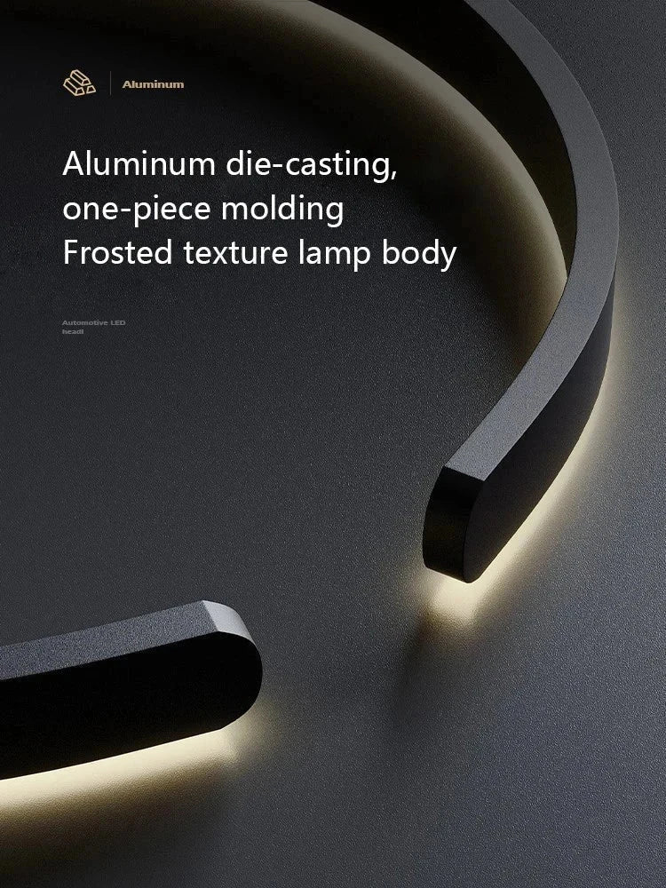 Minimalist geometric LED pendant light with frosted aluminum die-cast body.