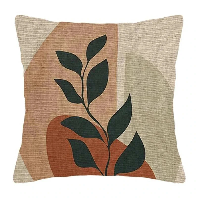 Handmade jacquard pillowcase with leaf design, suitable for sofas.