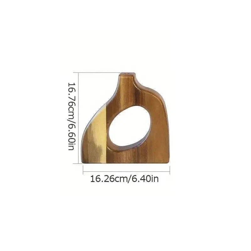 DON™ Wooden Vase – Nordic Minimalist Wood Decor for Shelves -