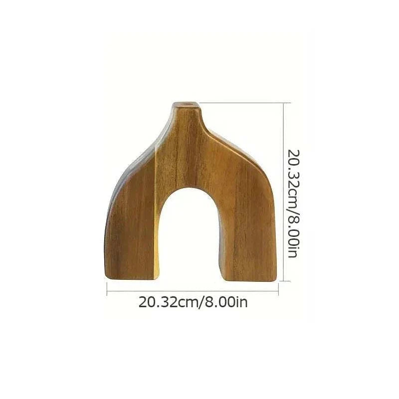 DON™ Wooden Vase – Nordic Minimalist Wood Decor for Shelves -