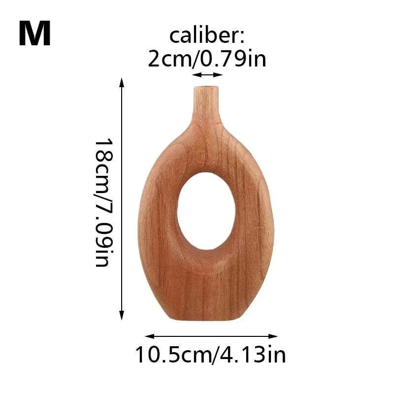DON™ Wooden Vase – Nordic Minimalist Wood Decor for Shelves -