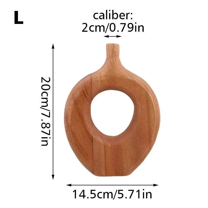 DON™ Wooden Vase – Nordic Minimalist Wood Decor for Shelves -