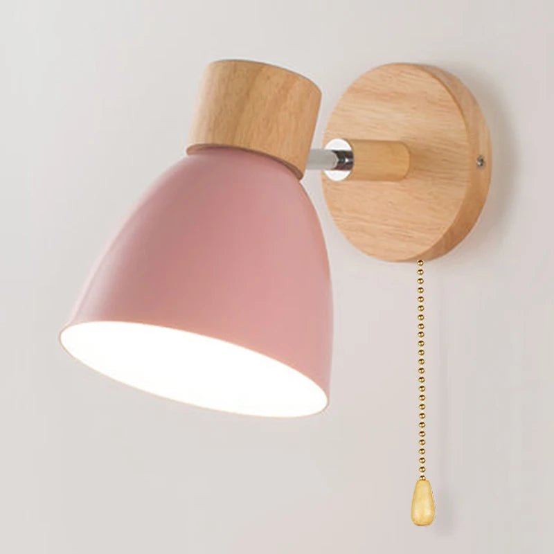 EUTER™ Wood Wall Lamp – Nordic Sconce Light with Pull Switch -
