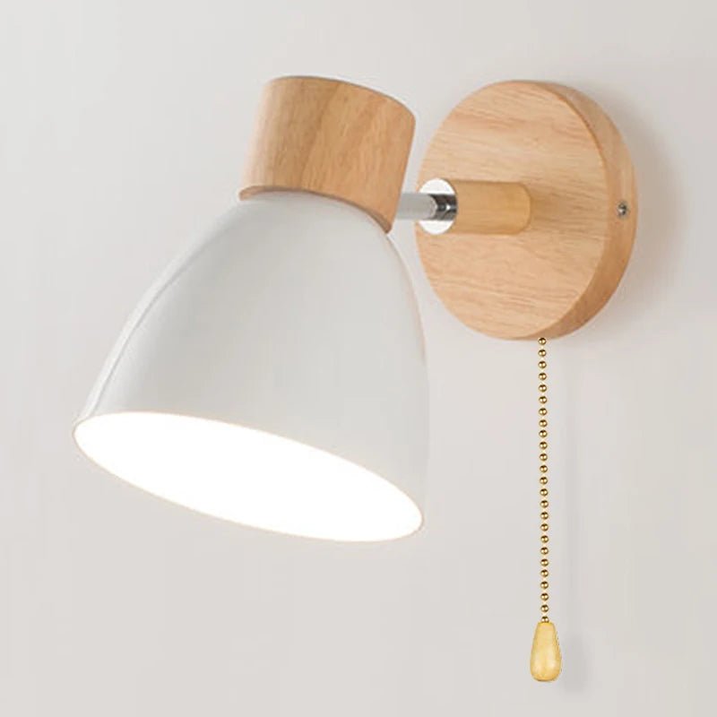 EUTER™ Wood Wall Lamp – Nordic Sconce Light with Pull Switch -