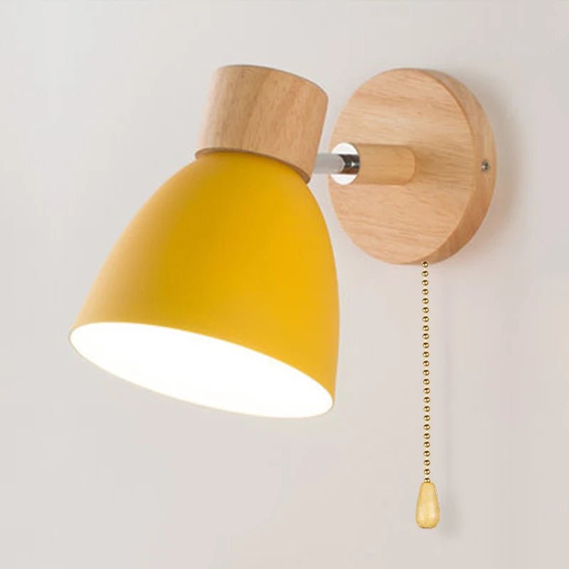 EUTER™ Wood Wall Lamp – Nordic Sconce Light with Pull Switch -