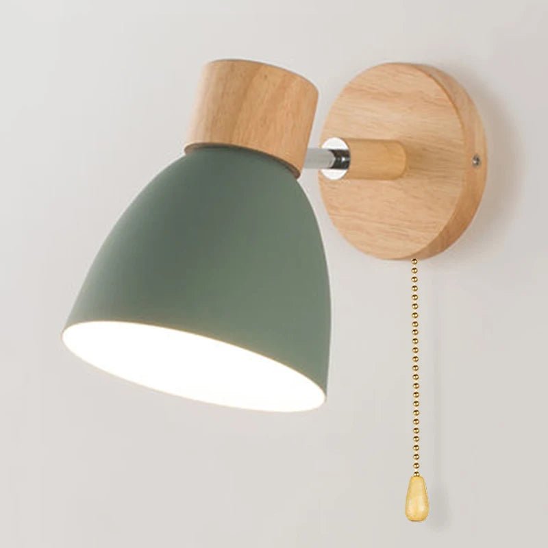 EUTER™ Wood Wall Lamp – Nordic Sconce Light with Pull Switch -