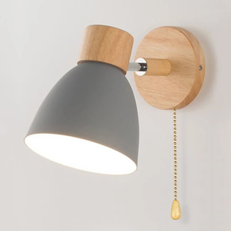 EUTER™ Wood Wall Lamp – Nordic Sconce Light with Pull Switch -