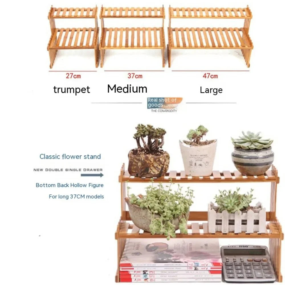 GARDENIA™ Bamboo Plant Stand – 3 - Tier Indoor Planter Shelf -