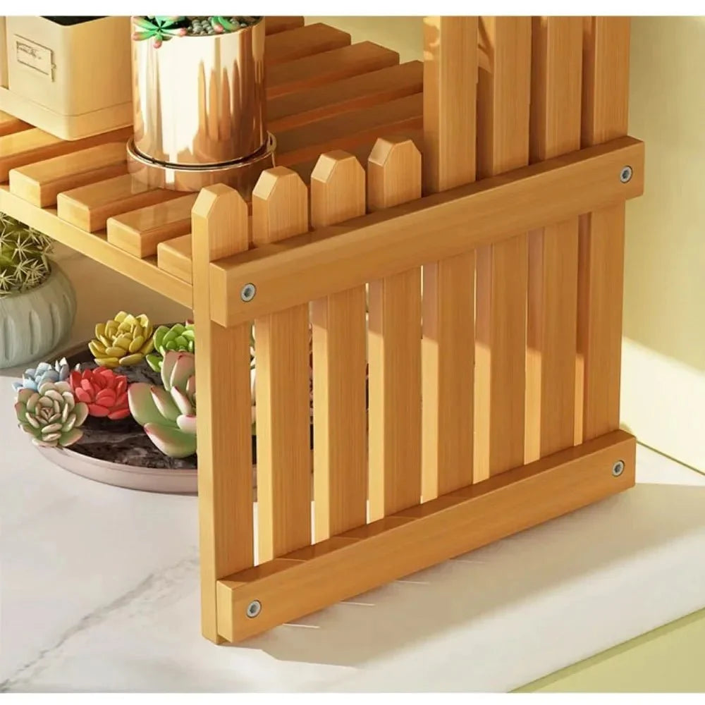 GARDENIA™ Bamboo Plant Stand – 3 - Tier Indoor Planter Shelf -