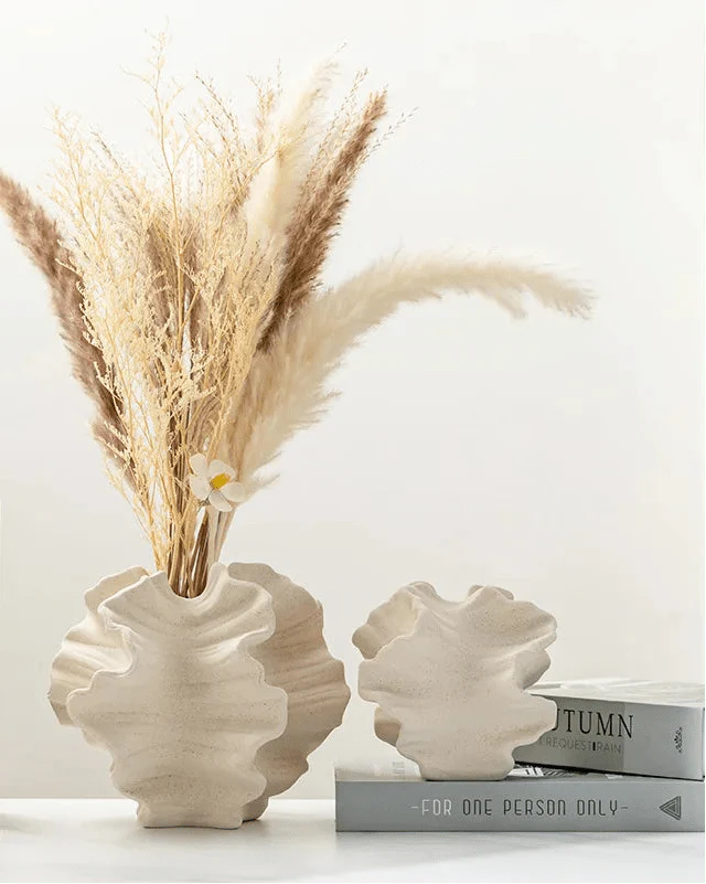 GEOplant™ Ceramic Vase – Natural Dried Flower Holder -