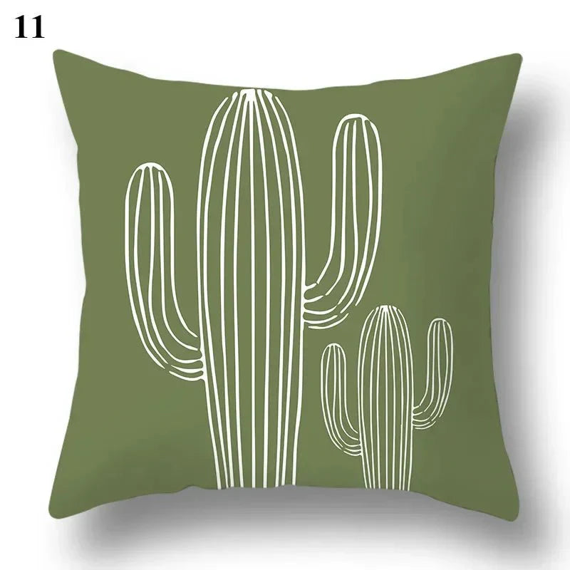Green leaf and abstract design TARLO™ pillowcase on soft fabric.
