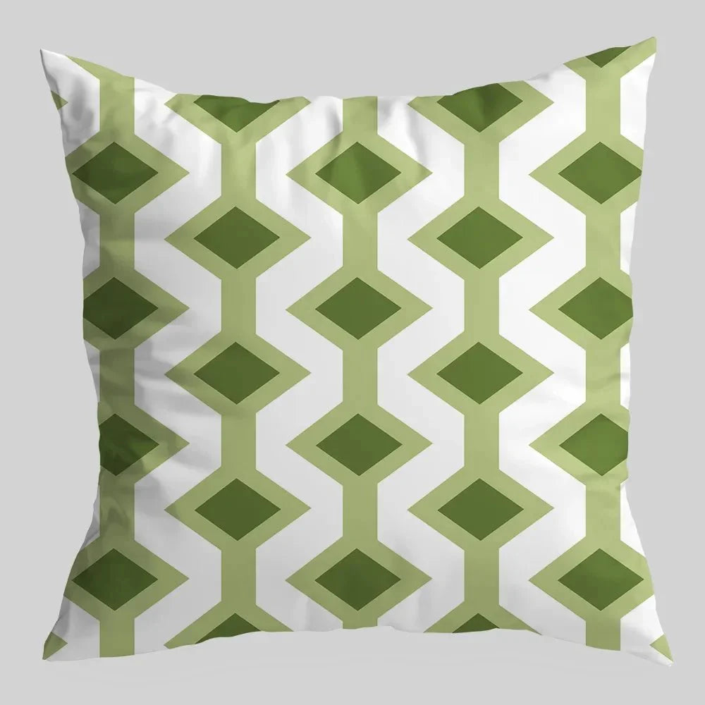 GREENLINE™ Pillow Cover – Cotton Cushion Case with Geometric Print -