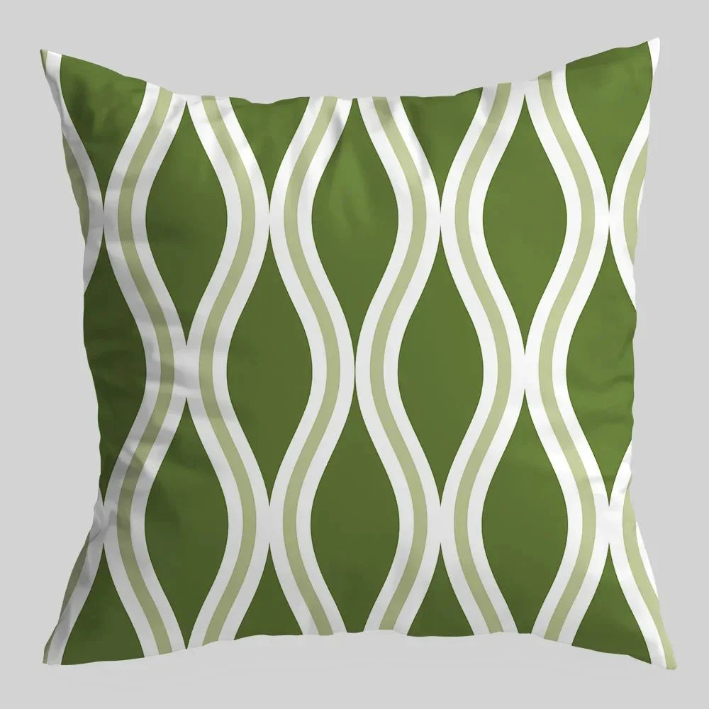 GREENLINE™ Pillow Cover – Cotton Cushion Case with Geometric Print -