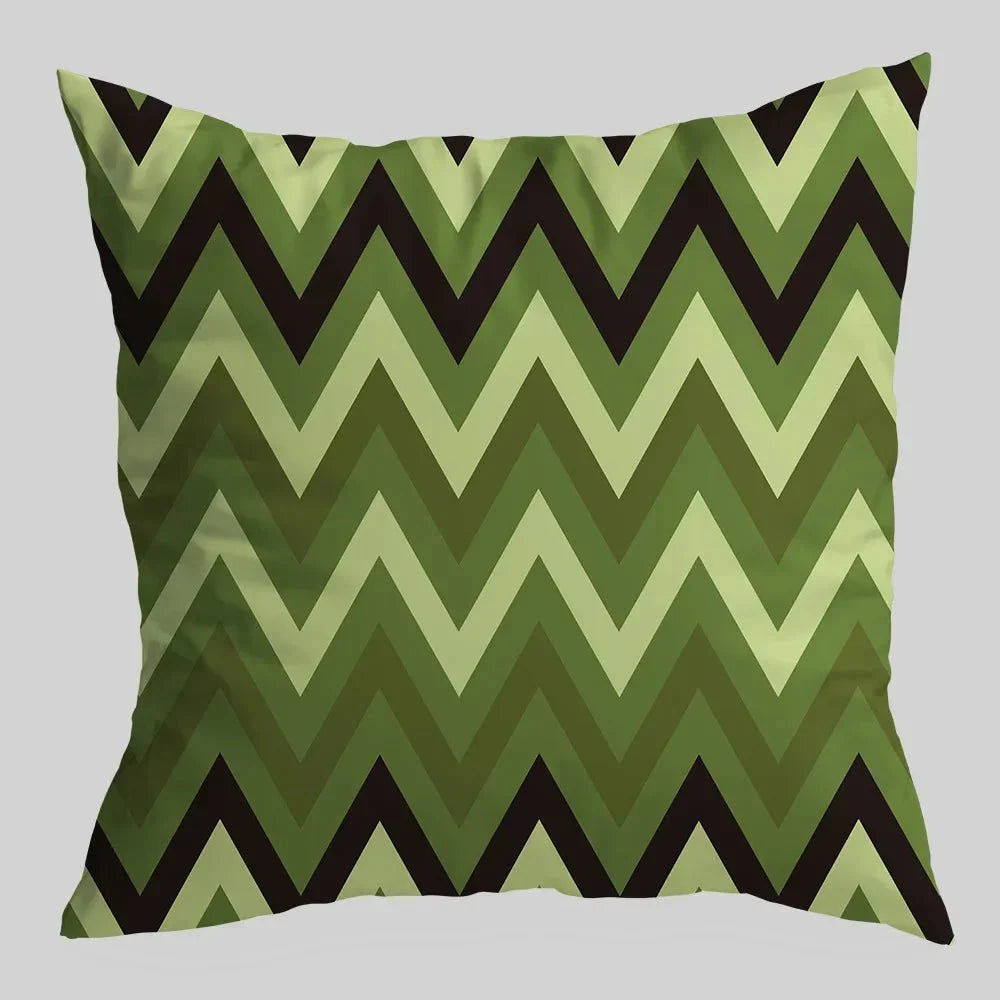 GREENLINE™ Pillow Cover – Cotton Cushion Case with Geometric Print -