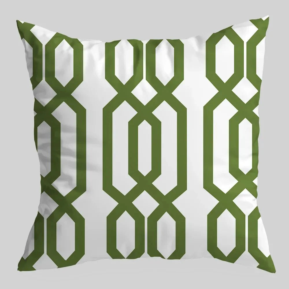 GREENLINE™ Pillow Cover – Cotton Cushion Case with Geometric Print -