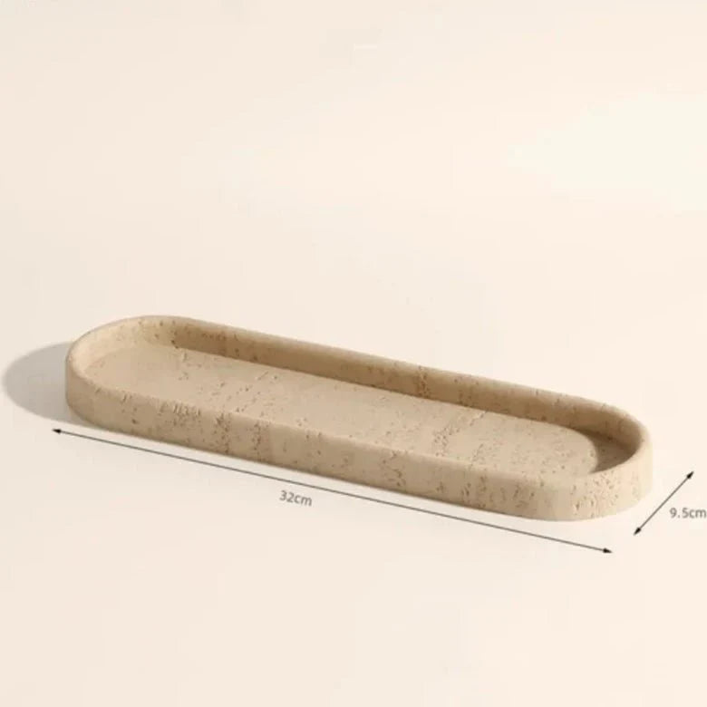 LINCE™ stone effect bathroom organizer tray for toothbrushes.