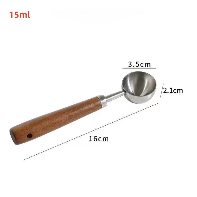 LOF™ Coffee Measuring Spoon – 15ml Stainless & Walnut Handle -