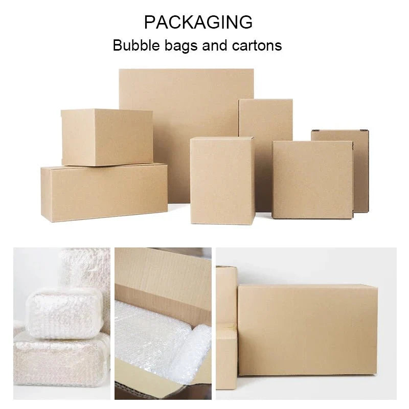 Packaging for LUX™ Bathroom Set featuring bubble bags and cartons.