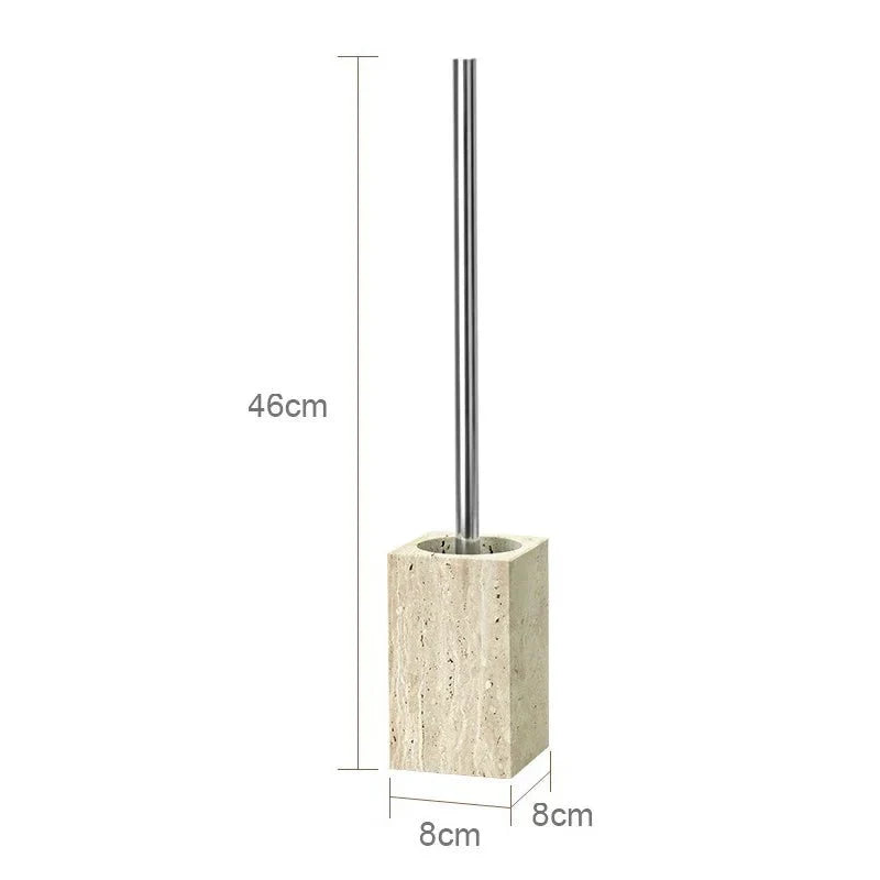 Minimalist travertine bathroom set with dispenser and holder, showcasing elegant natural stone design.