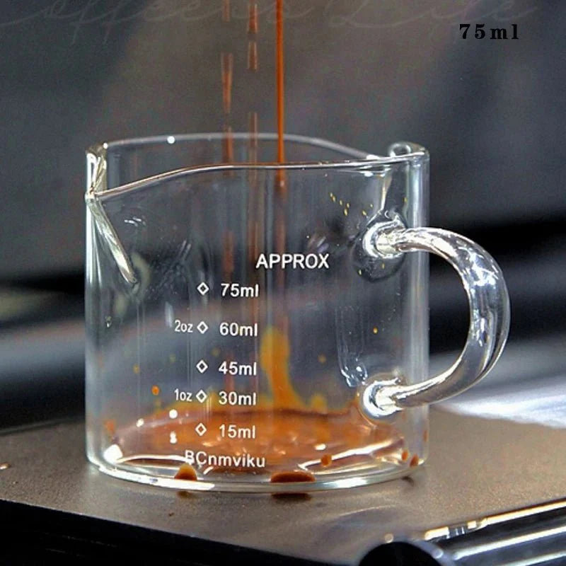MEASTROT™ Measuring Cup – Glass Double Spout with Wood Handle -