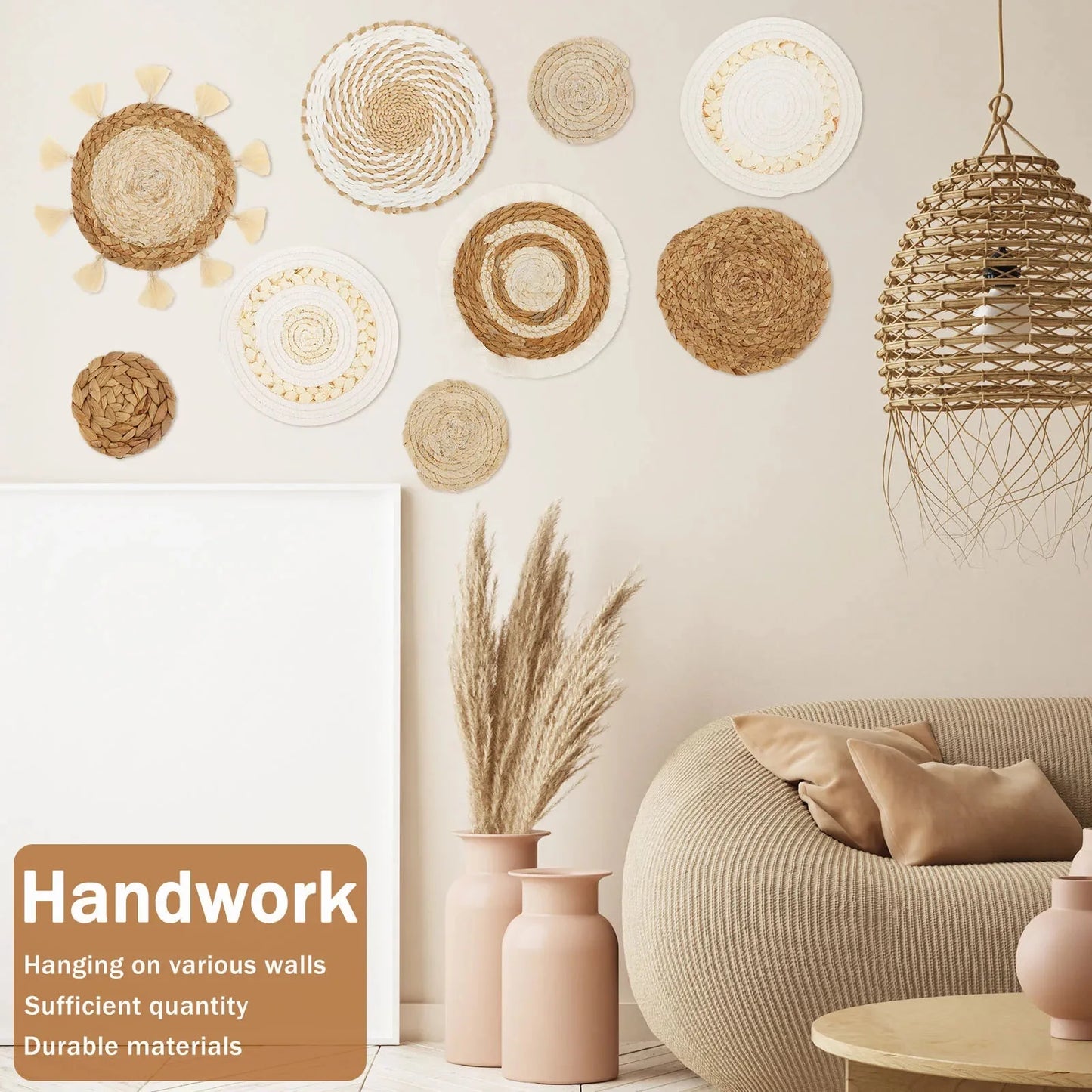 MINISOL™ Boho Coaster Set – Woven Cotton Table Decor (6 Pcs) -