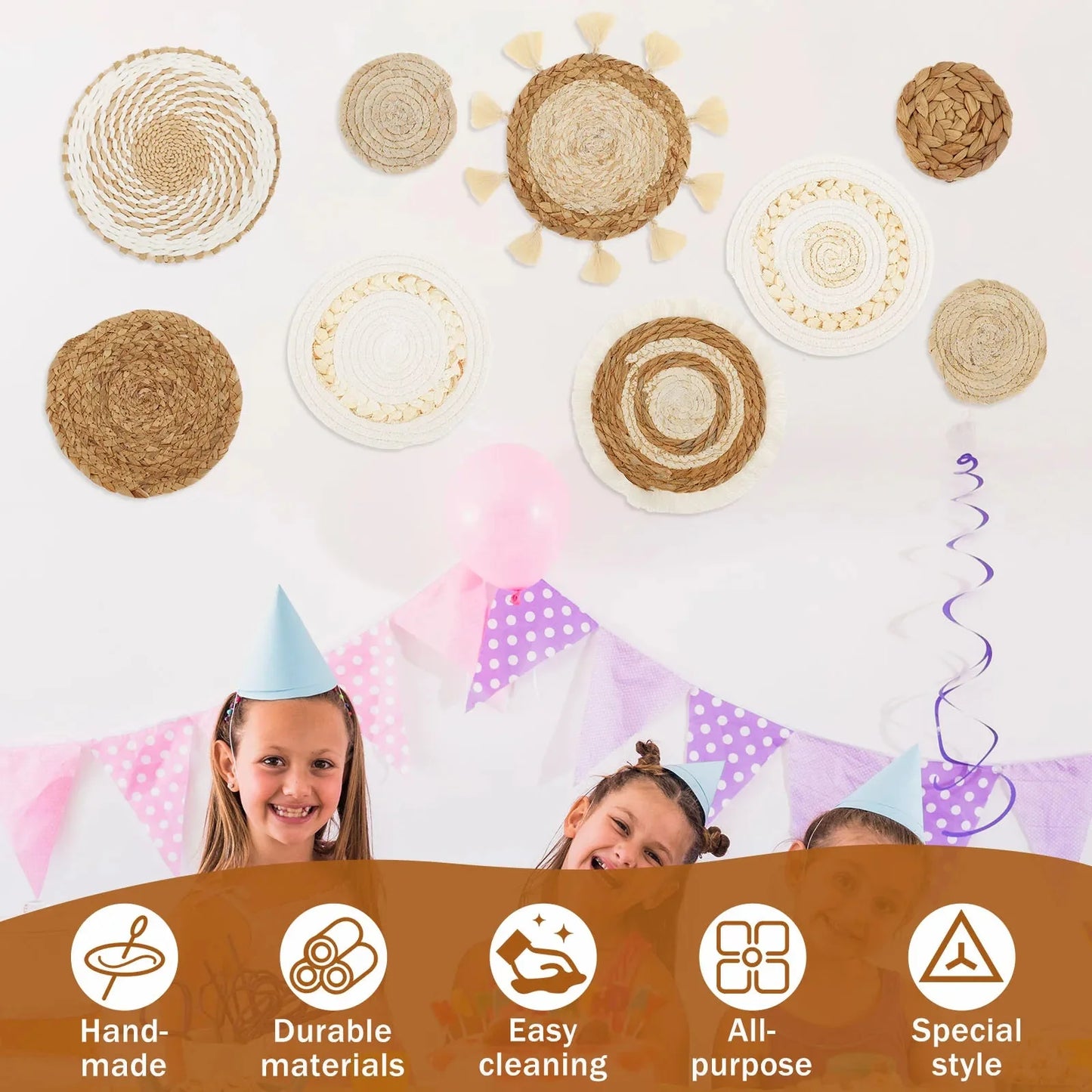 MINISOL™ Boho Coaster Set – Woven Cotton Table Decor (6 Pcs) -
