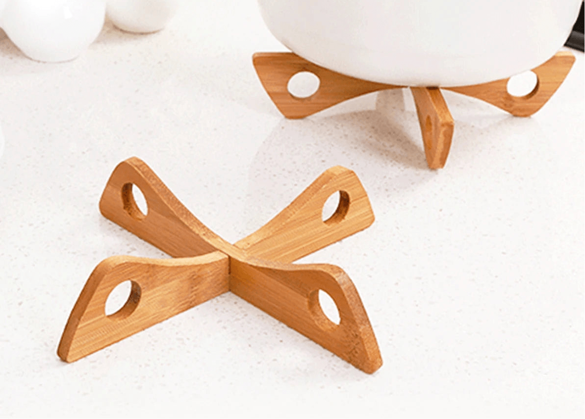 PENTOL - UP™ X3 Trivets – Bamboo Foldable Set for Pots & Pans -