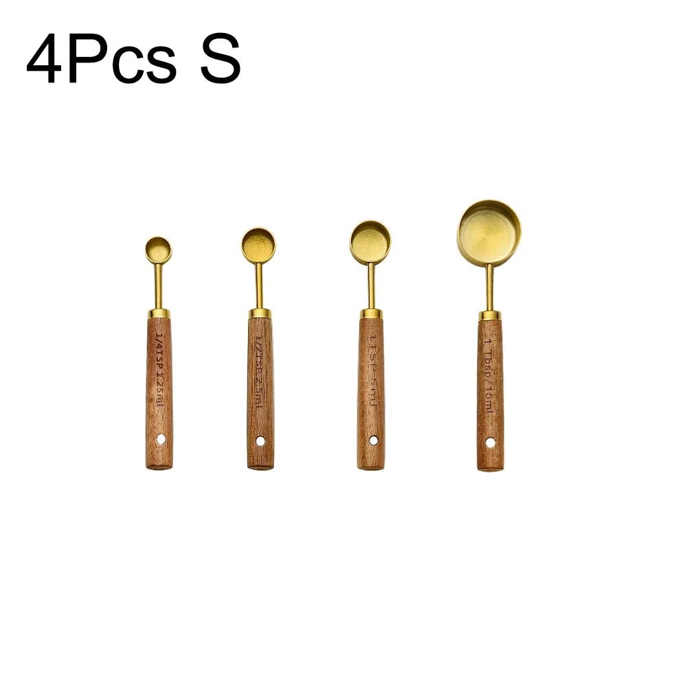 SOF™ Measuring Cups Set – Matte Black & Wood Handles -