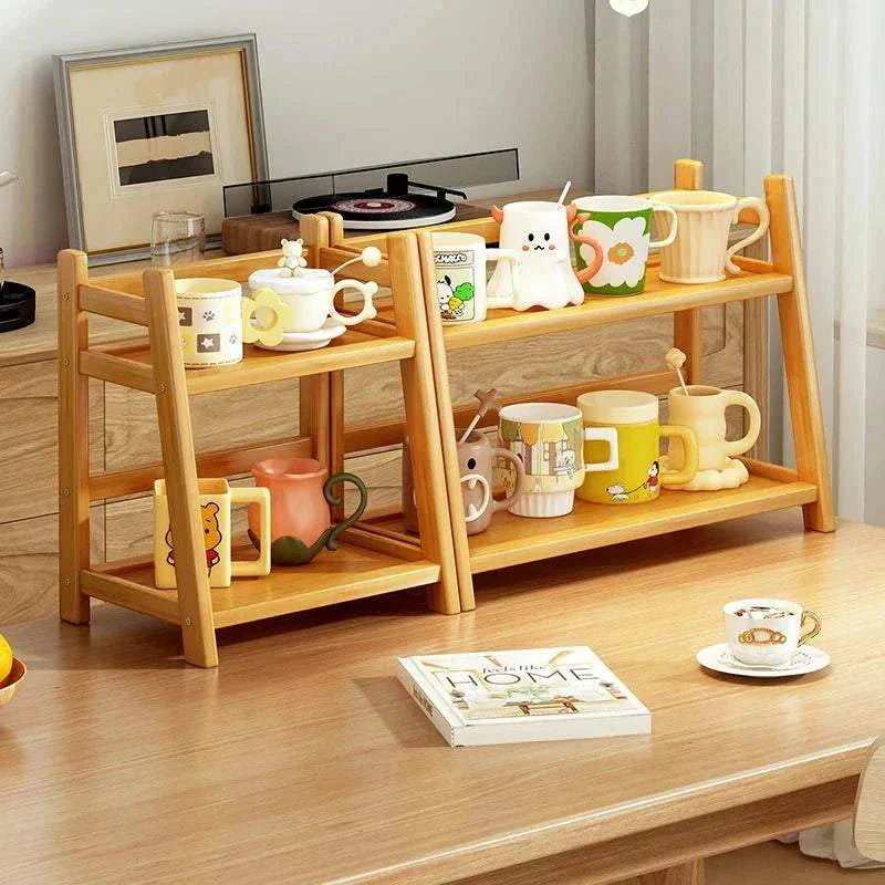 STINE™ Plant Stand – Bamboo Rack with 2 Tiers for Pots or Storage -