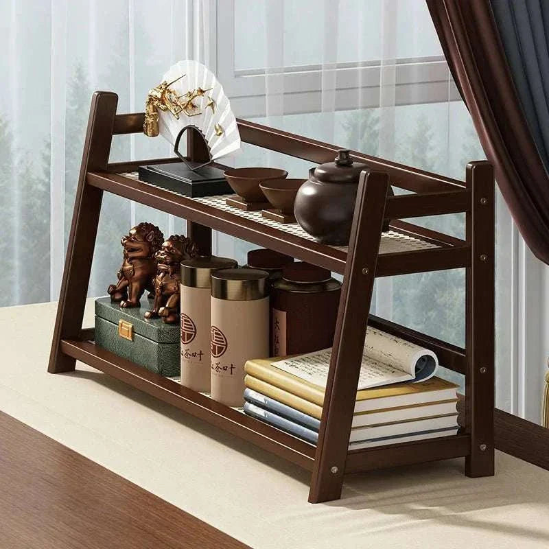 STINE™ Plant Stand – Bamboo Rack with 2 Tiers for Pots or Storage -