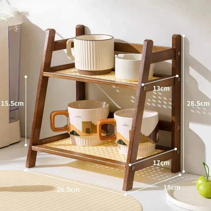 STINE™ Plant Stand – Bamboo Rack with 2 Tiers for Pots or Storage -