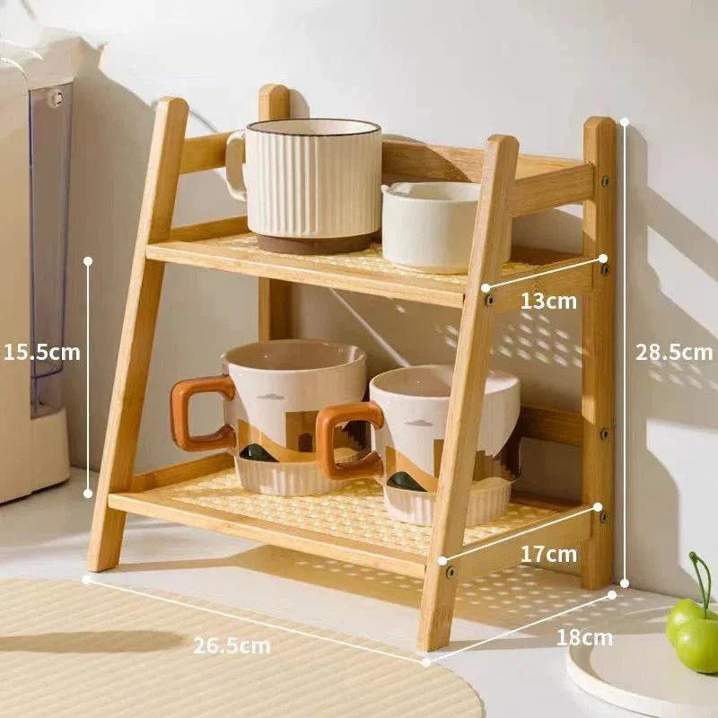STINE™ Plant Stand – Bamboo Rack with 2 Tiers for Pots or Storage -