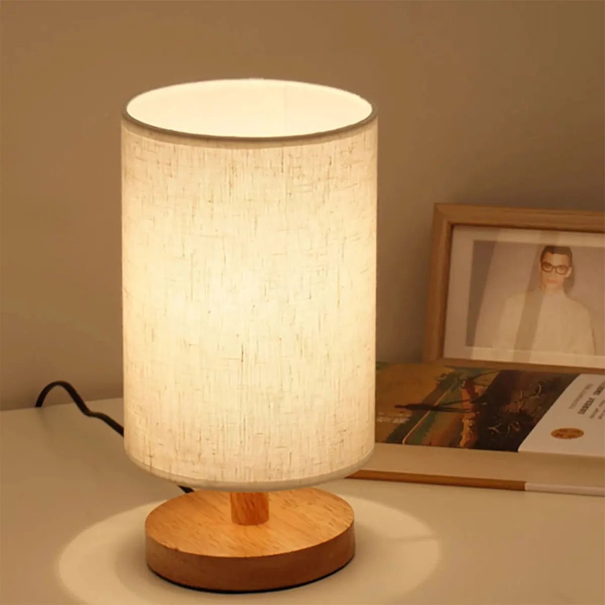 TEURUS™ USB Bedside Lamp – Dimmable Modern Fabric Light -