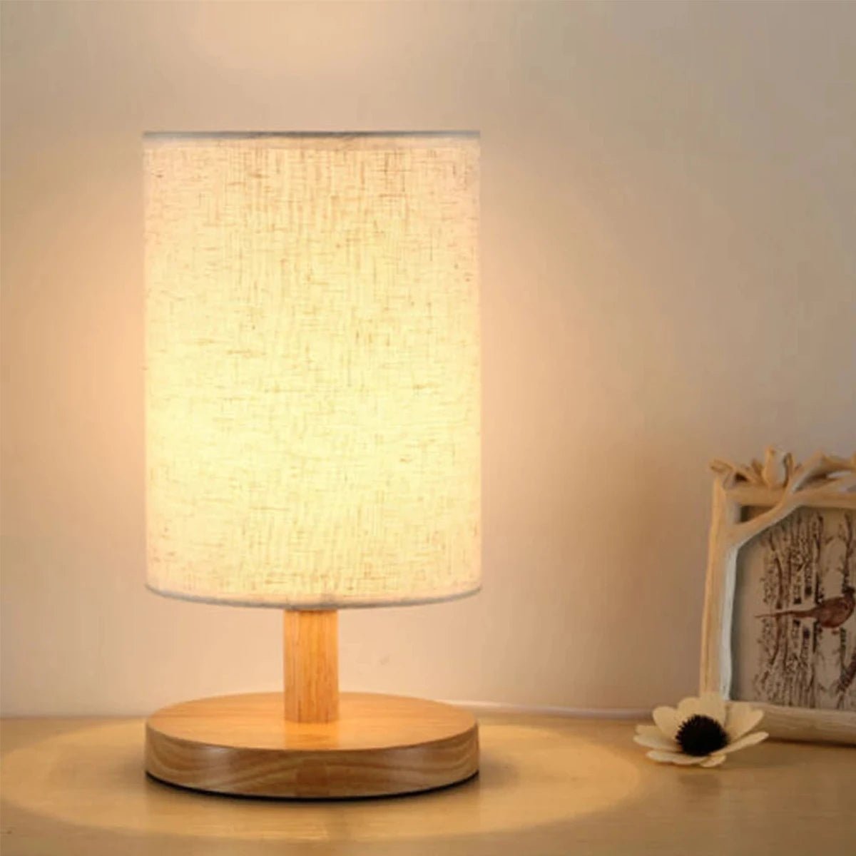 TEURUS™ USB Bedside Lamp – Dimmable Modern Fabric Light -
