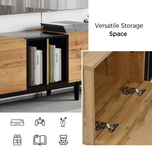TV stand LINEA™ – Modern wood cabinet for up to 80'' screens - tv stand