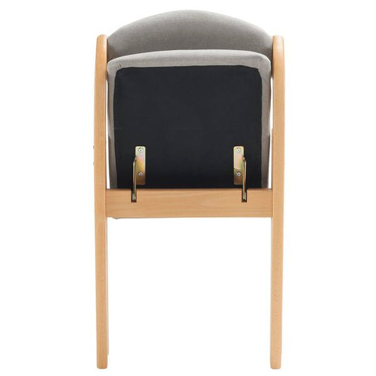 2pcs Solid Wood Folding Backrest Curved Beige Cushion Wood Colour Exhibition Chair 54X47X81cm Rubberwood - 