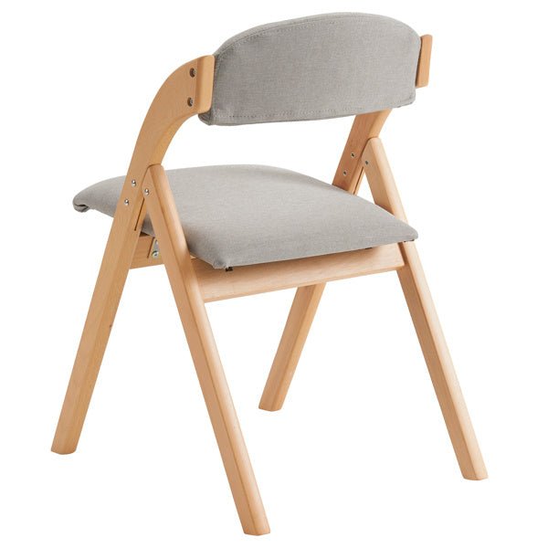 2pcs Solid Wood Folding Backrest Curved Beige Cushion Wood Colour Exhibition Chair 54X47X81cm Rubberwood - 