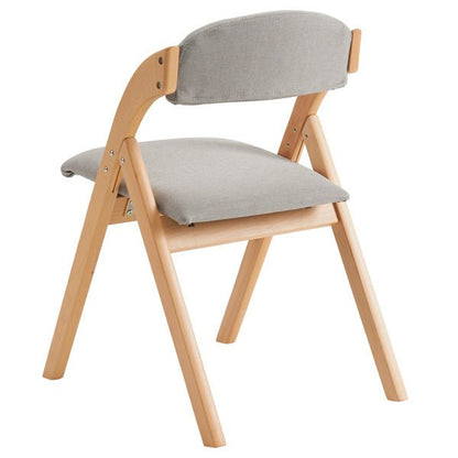 2pcs Solid Wood Folding Backrest Curved Beige Cushion Wood Colour Exhibition Chair 54X47X81cm Rubberwood - 