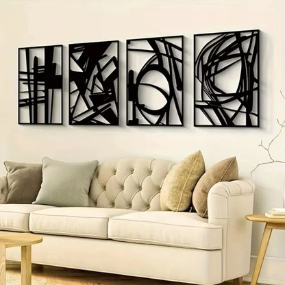 ABSTRALINE™ Wire Wall Art – Minimal Line Drawing in Black & White - 
