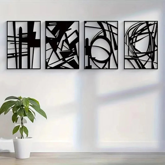ABSTRALINE™ Wire Wall Art – Minimal Line Drawing in Black & White - 