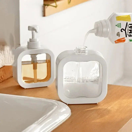Modern matte countertop soap dispenser set with a pump, durable and eco-friendly design for easy refilling in kitchen or bathroom.