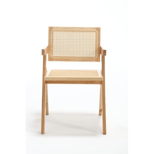 ALBA™ – Set of 2 Handwoven Cane Wood Chairs | Modern Natural Seating for Home Interiors - chair