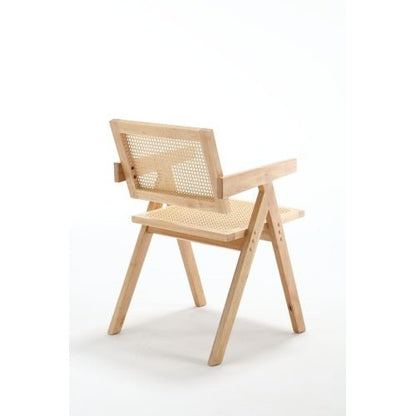 ALBA™ – Set of 2 Handwoven Cane Wood Chairs | Modern Natural Seating for Home Interiors - chair