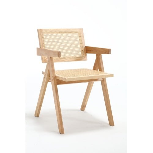 ALBA™ – Set of 2 Handwoven Cane Wood Chairs | Modern Natural Seating for Home Interiors - chair